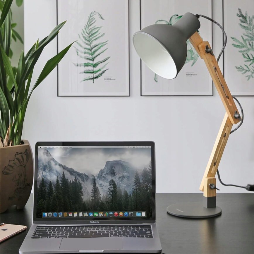 Lámpara de mesa 1xE27/40W/230V gris