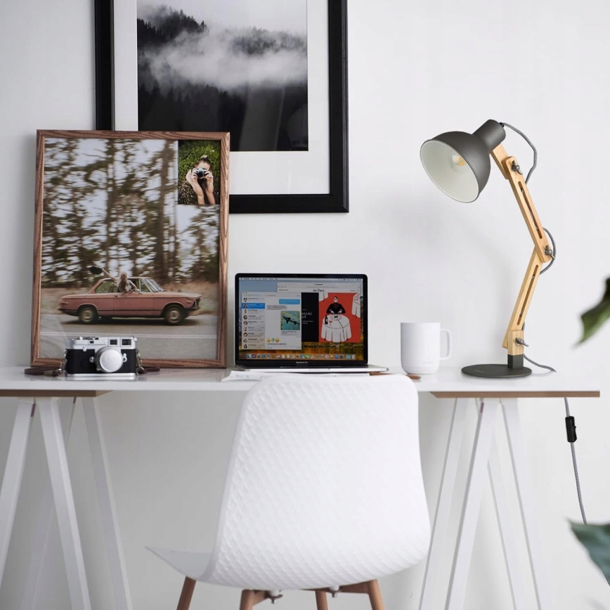 Lámpara de mesa 1xE27/40W/230V gris