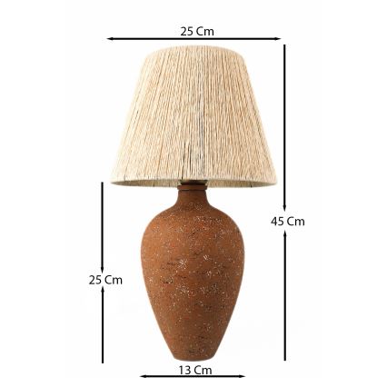 Lámpara de mesa 1xE27/40W/230V marrón/color crema