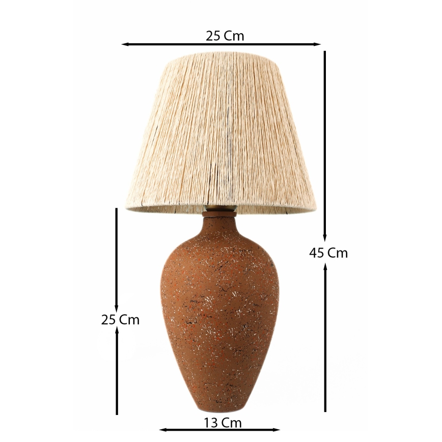 Lámpara de mesa 1xE27/40W/230V marrón/color crema