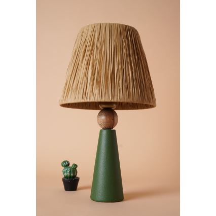 Lámpara de mesa 1xE27/40W/230V marrón/verde
