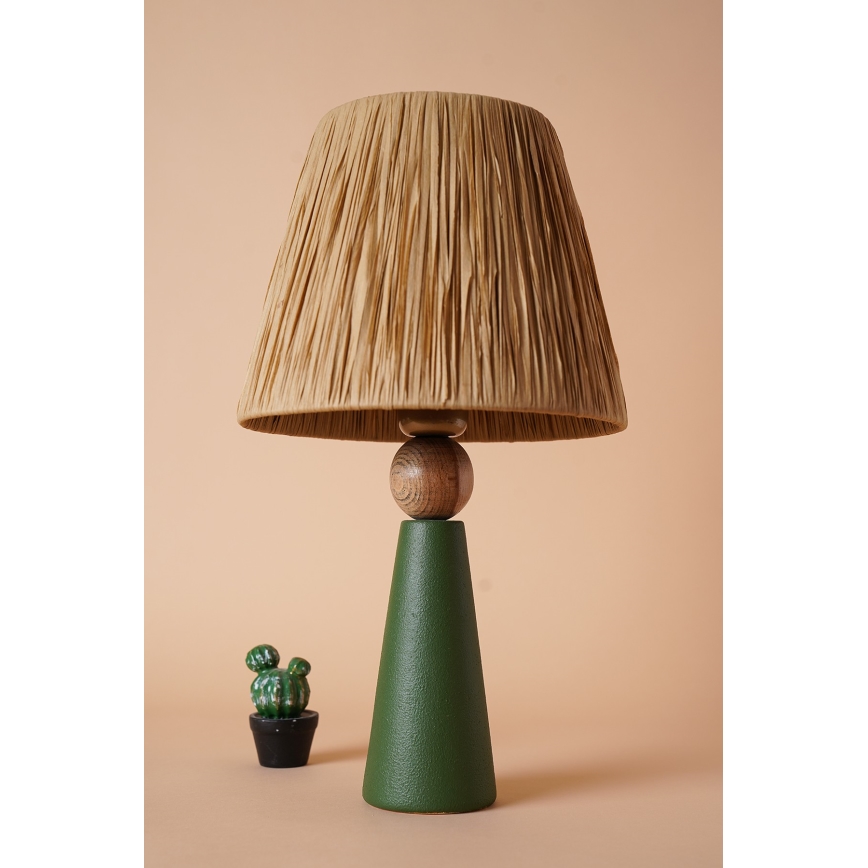 Lámpara de mesa 1xE27/40W/230V marrón/verde