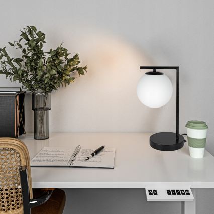 Lámpara de mesa 1xE27/40W/230V negra/blanca