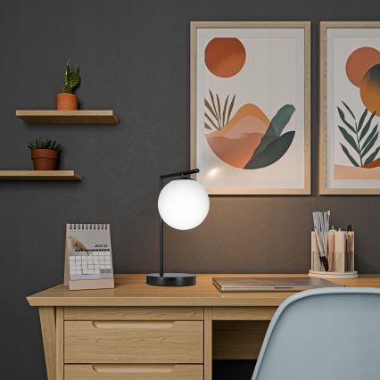 Lámpara de mesa 1xE27/40W/230V negra/blanca