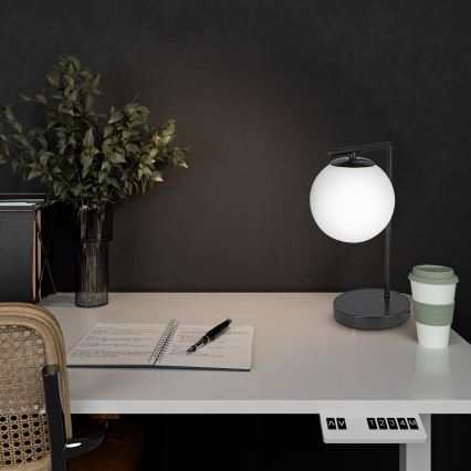 Lámpara de mesa 1xE27/40W/230V negra/blanca