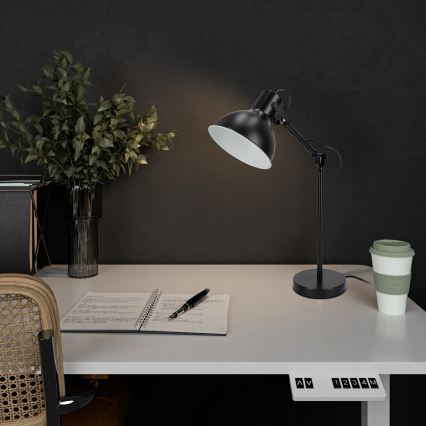 Lámpara de mesa 1xE27/40W/230V negra