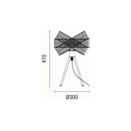 Lámpara de mesa 1xE27/40W/230V negro