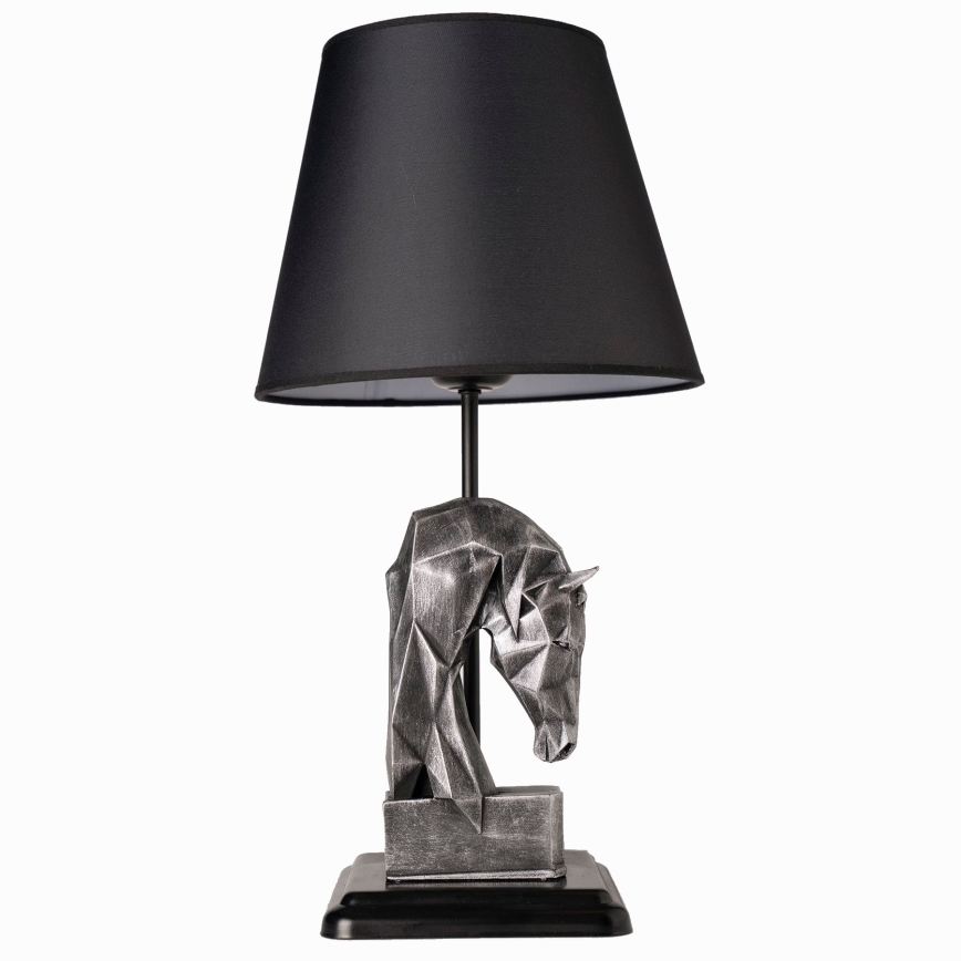 Lámpara de mesa 1xE27/40W/230V negro/plata