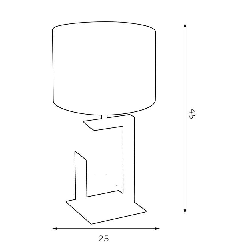 Lámpara de mesa 1xE27/60W/230V 45 cm negro/blanco