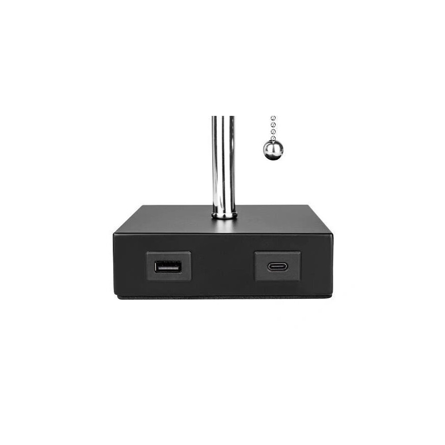 Lámpara de mesa 1xE27/60W/230V con USB con cargador