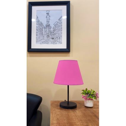 Lámpara de mesa 1xE27/60W/230V rosa/negro