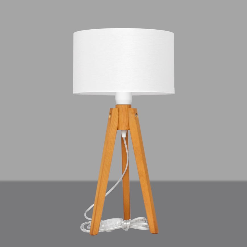 Lámpara de mesa ALBA 1xE27/15W/230V blanco/roble