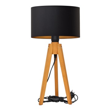 Lámpara de mesa ALBA 1xE27/15W/230V negro/dorado/roble