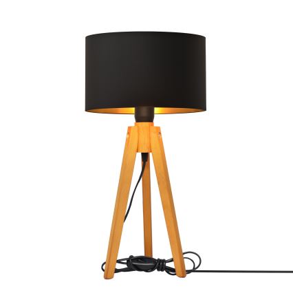 Lámpara de mesa ALBA 1xE27/15W/230V negro/dorado/roble