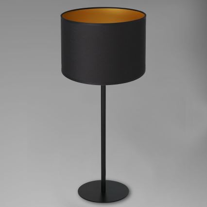 Lámpara de mesa ARDEN 1xE27/60W/230V diá. 25 cm negro/dorado