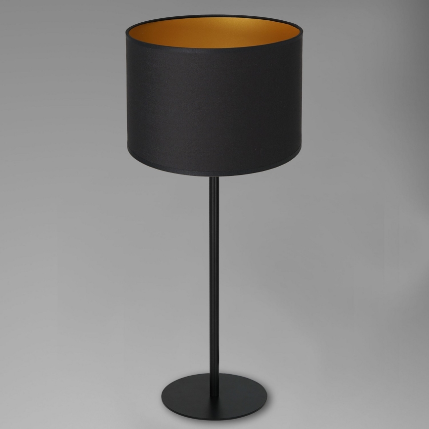 Lámpara de mesa ARDEN 1xE27/60W/230V diá. 25 cm negro/dorado