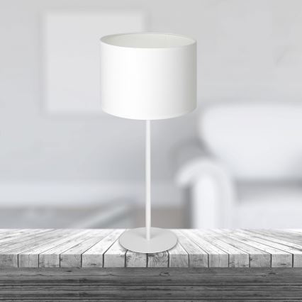 Lámpara de mesa ARDEN 1xE27/60W/230V diámetro 25 cm blanca