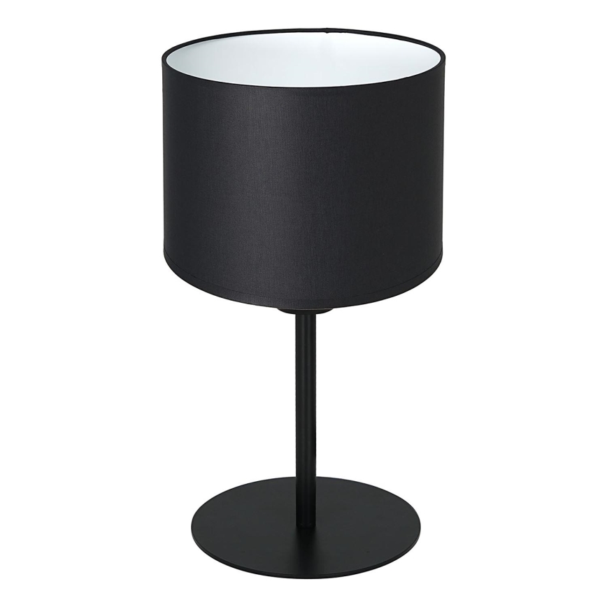 Lámpara de mesa ARDEN 1xE27/60W/230V Ø 18 cm negra/blanca