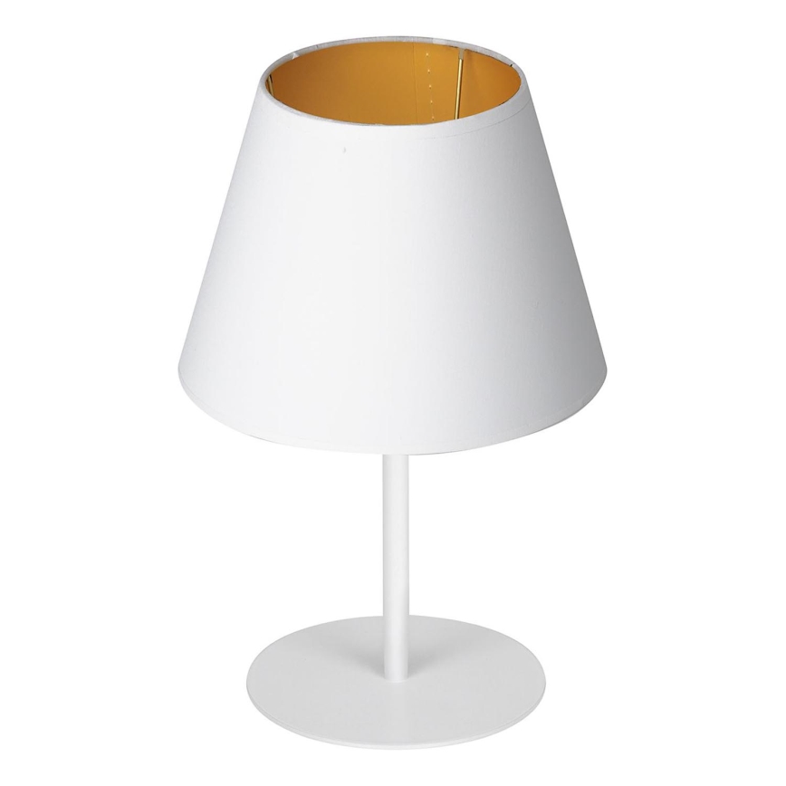 Lámpara de mesa ARDEN 1xE27/60W/230V Ø 20 cm blanca/dorada