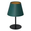 Lámpara de mesa ARDEN 1xE27/60W/230V Ø 20 cm verde/dorado
