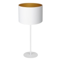 Lámpara de mesa ARDEN 1xE27/60W/230V Ø 25 cm blanca/dorada
