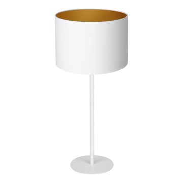 Lámpara de mesa ARDEN 1xE27/60W/230V Ø 25 cm blanca/dorada