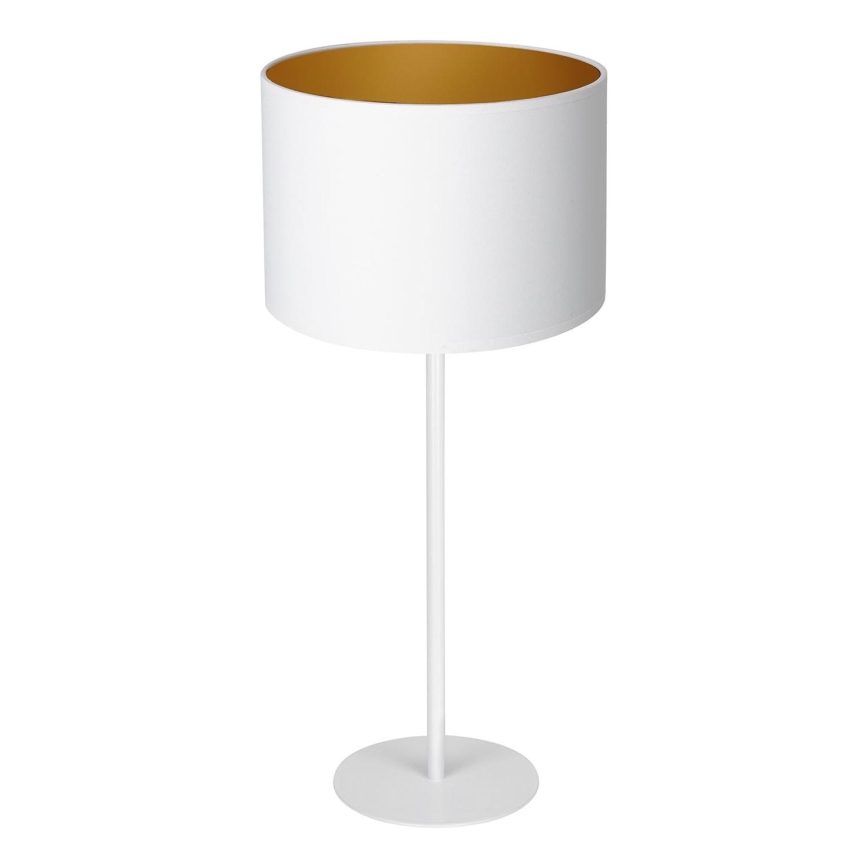 Lámpara de mesa ARDEN 1xE27/60W/230V Ø 25 cm blanca/dorada