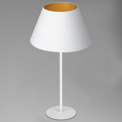 Lámpara de mesa ARDEN 1xE27/60W/230V Ø 30 cm blanca/dorada