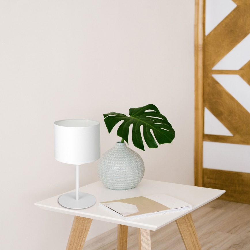 Lámpara de mesa ARDEN 1xE27/60W/230V diámetro 18 cm blanca