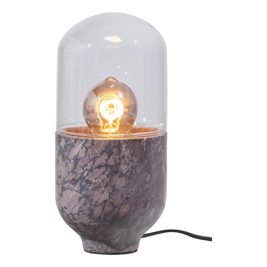 Lámpara de mesa ASEL 1xE27/25W/230V mármol gris/marrón