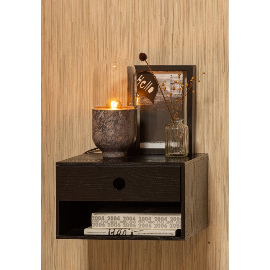 Lámpara de mesa ASEL 1xE27/25W/230V mármol gris/marrón