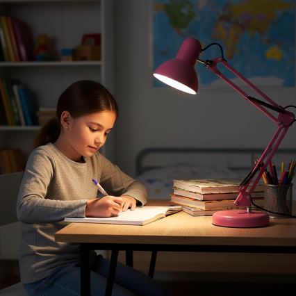 Lámpara de mesa AURIQ 1xE27/60W/230V rosa