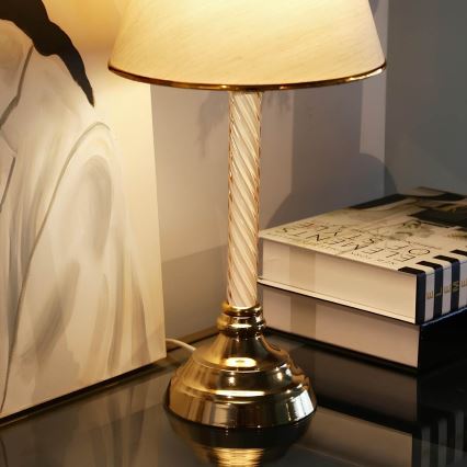 Lámpara de mesa AYD 1xE27/40W/230V beige/dorado