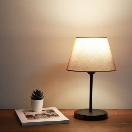 Lámpara de mesa AYD 1xE27/40W/230V beige/negra