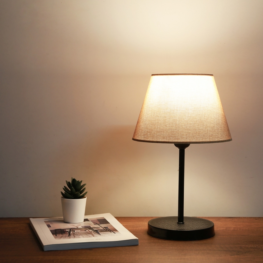 Lámpara de mesa AYD 1xE27/40W/230V beige/negra