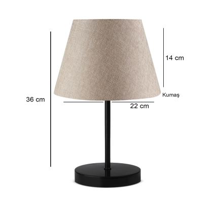 Lámpara de mesa AYD 1xE27/40W/230V beige/negra