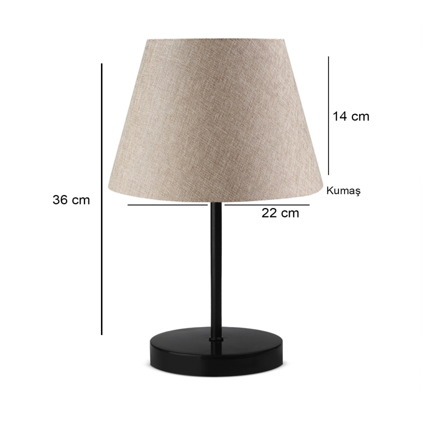 Lámpara de mesa AYD 1xE27/40W/230V beige/negra