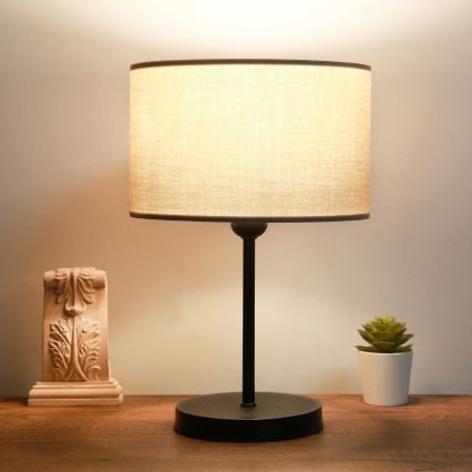 Lámpara de mesa AYD 1xE27/40W/230V beige/negra