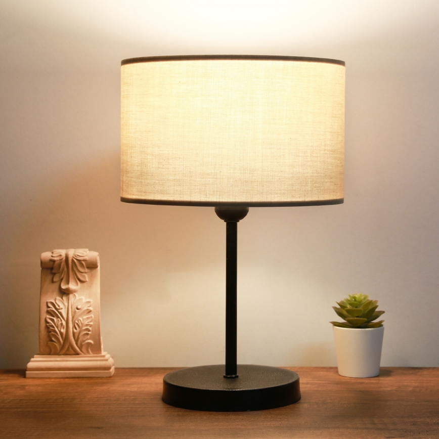 Lámpara de mesa AYD 1xE27/40W/230V beige/negra