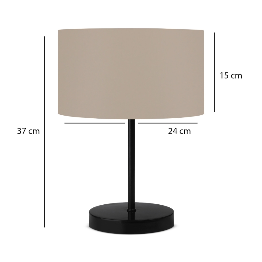 Lámpara de mesa AYD 1xE27/40W/230V beige/negra