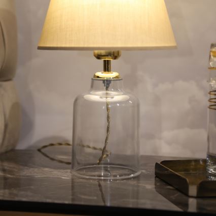 Lámpara de mesa AYD 1xE27/40W/230V beige/transparente