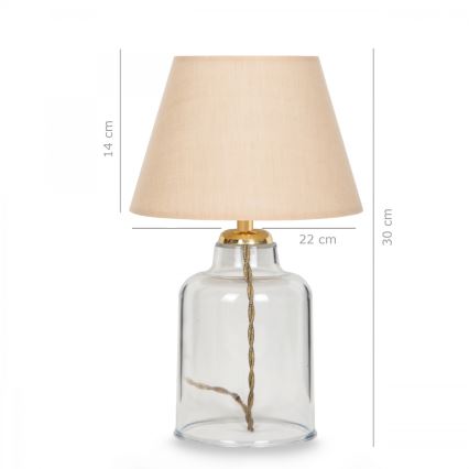 Lámpara de mesa AYD 1xE27/40W/230V beige/transparente
