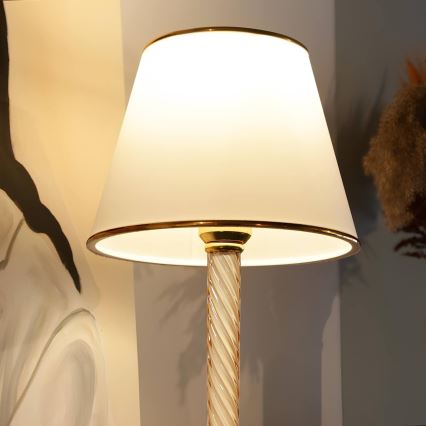 Lámpara de mesa AYD 1xE27/40W/230V blanca/dorada