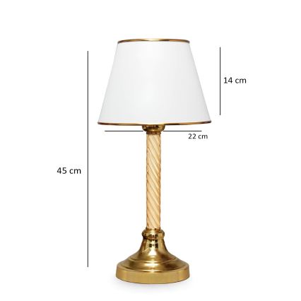Lámpara de mesa AYD 1xE27/40W/230V blanca/dorada