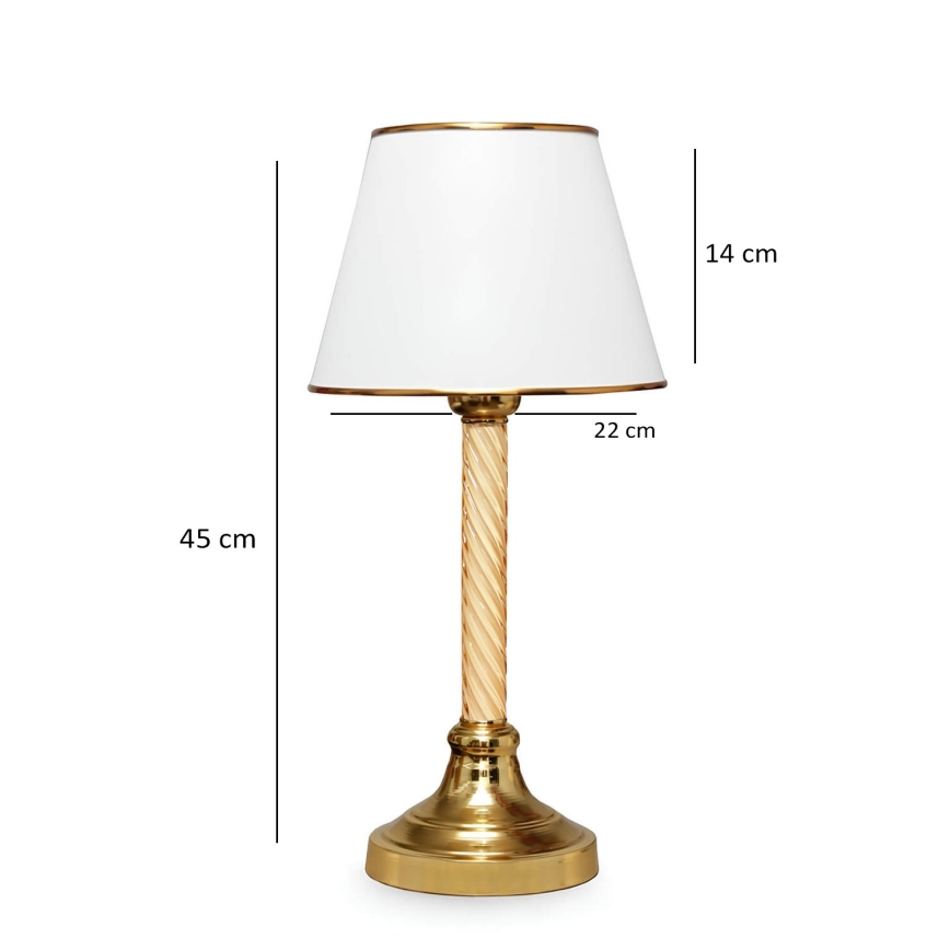 Lámpara de mesa AYD 1xE27/40W/230V blanca/dorada