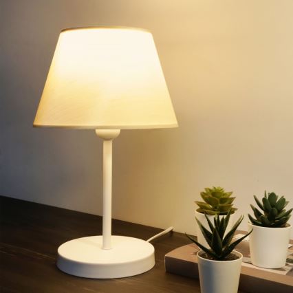 Lámpara de mesa AYD 1xE27/40W/230V blanca