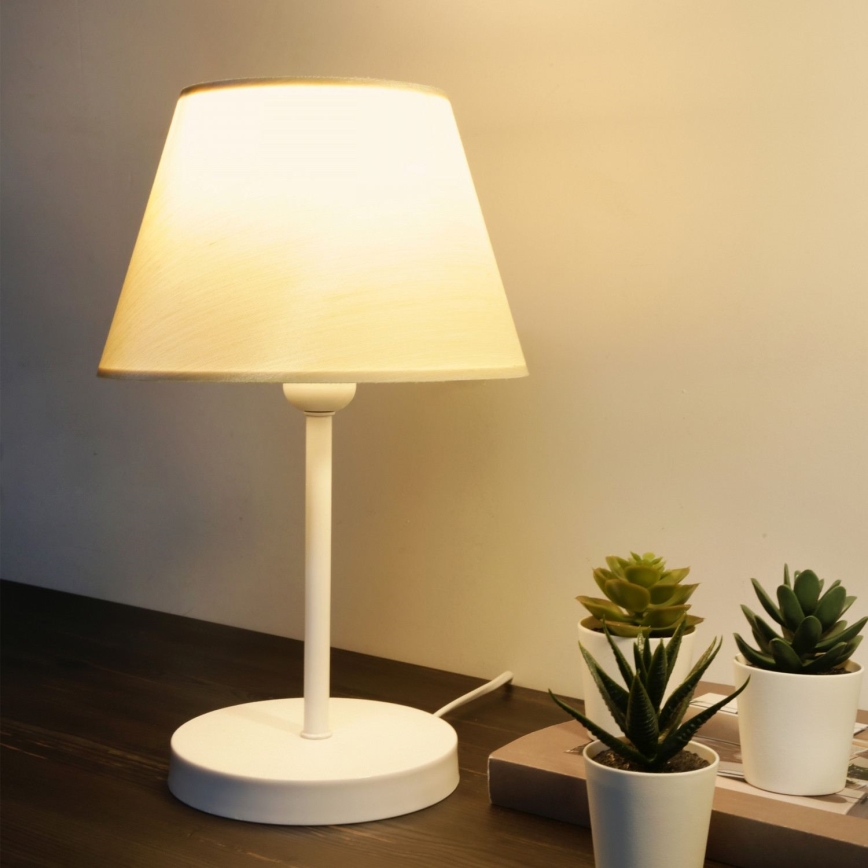 Lámpara de mesa AYD 1xE27/40W/230V blanca