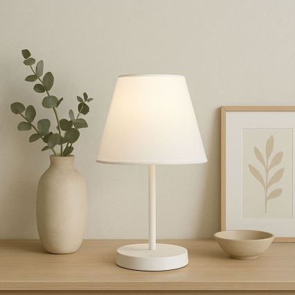 Lámpara de mesa AYD 1xE27/40W/230V blanca