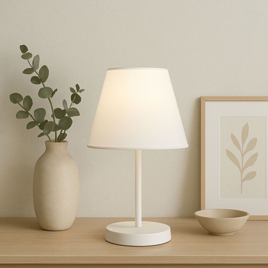 Lámpara de mesa AYD 1xE27/40W/230V blanca