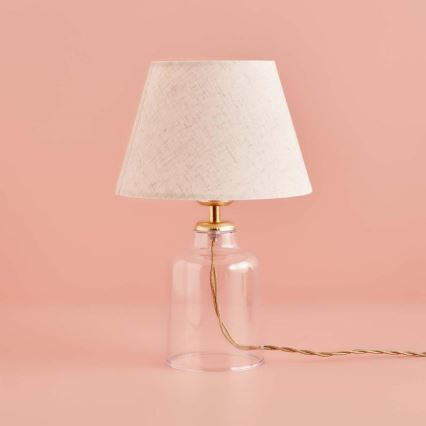 Lámpara de mesa AYD 1xE27/40W/230V crema/transparente